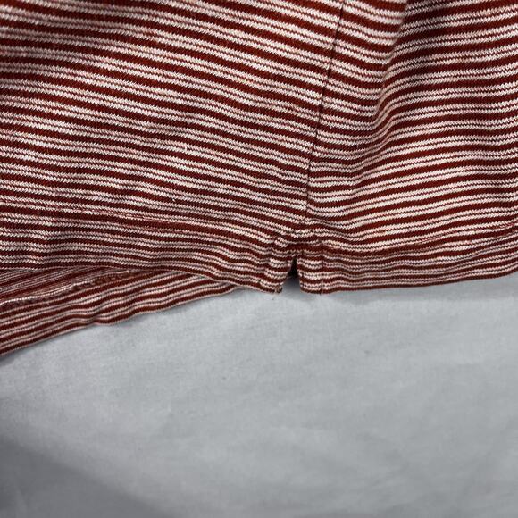 Banana Republic Cotton Linen SS Polo Men Sz L Burnt Orange Stripped Summer - Picture 9 of 11